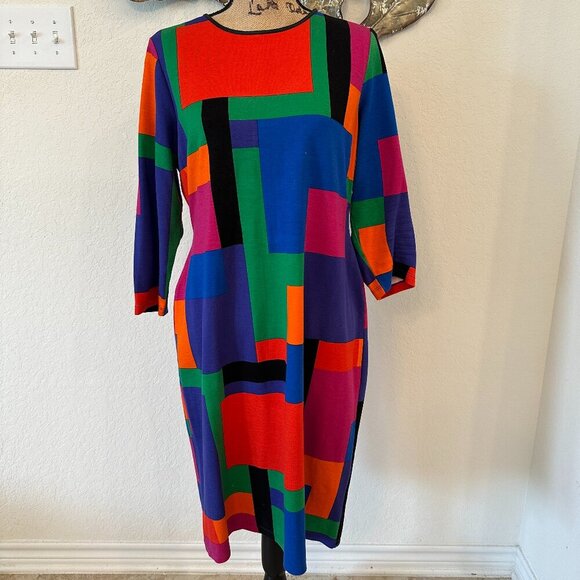 Lauren Ralph Lauren Colorblock Geometric Print Sheath Dress - Picture 2 of 6
